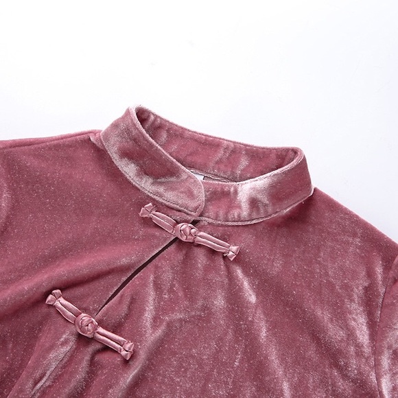 PINK CROP VEPVET TEE - Picture 3 of 3